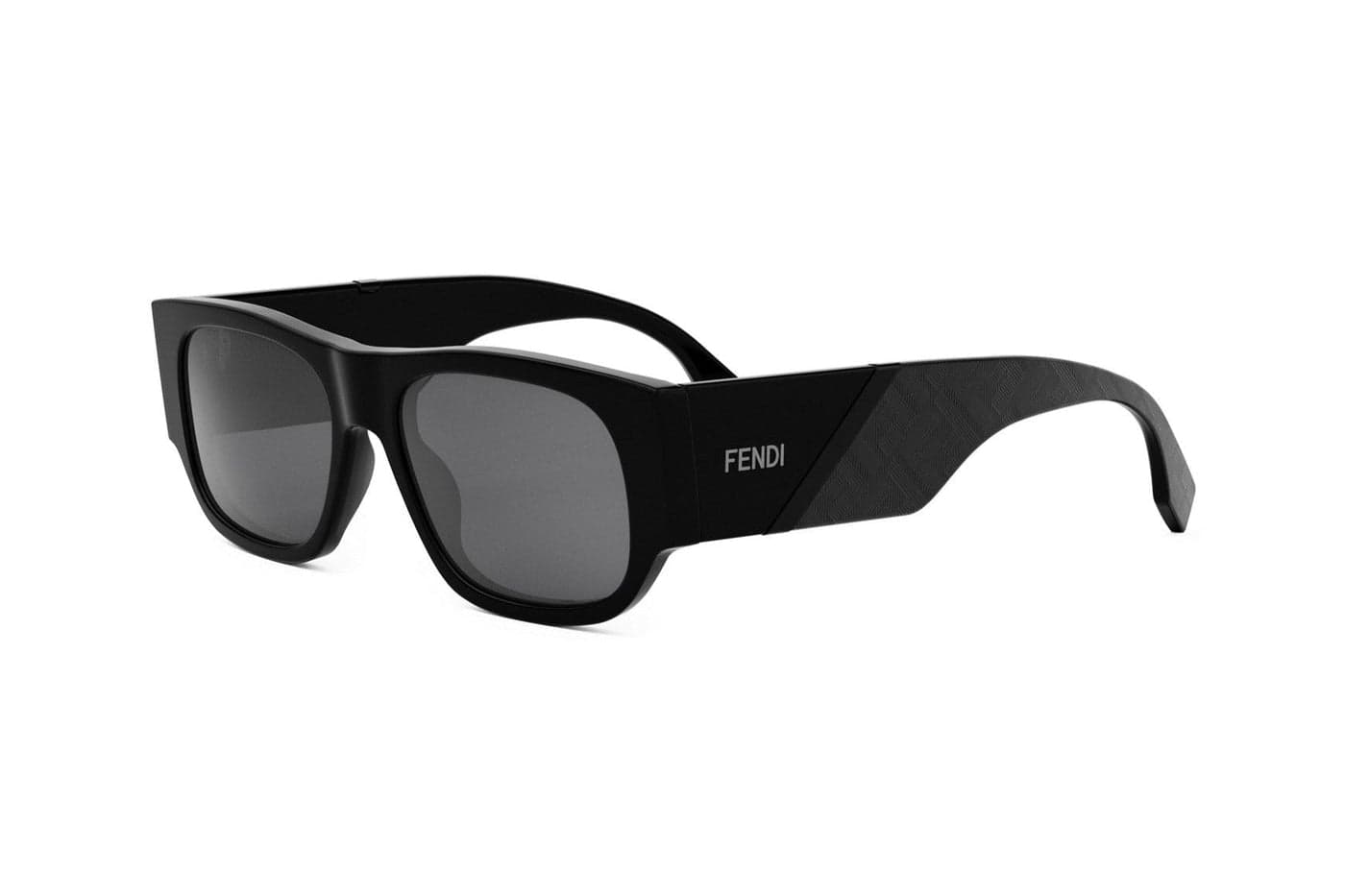 Fendi - Diagonal Black Rectangular Sunglasses (Black | Grey)