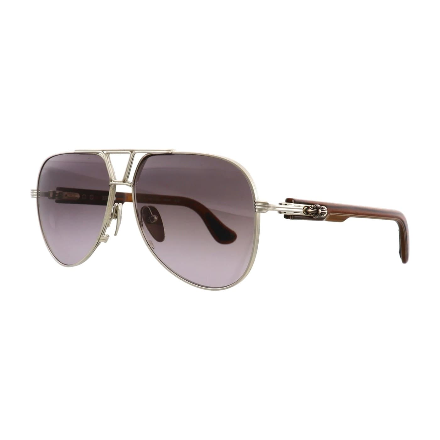 Chrome Hearts Sunglasses Model Wet Tee (wood arms) col BS-WEWE